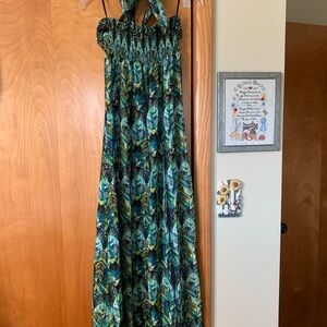 Green and Blue Maxi Dress